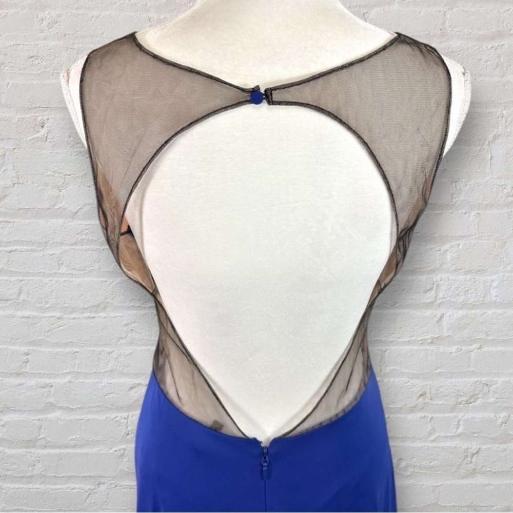 NTW BCBGMaxAzria "Waverly" Royal Blue Cocktail / Party Dress w/ Sheer Detail-M - Picture 6 of 9